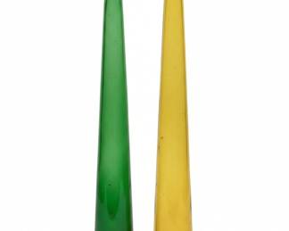 MidCentury Modern Empoli Style Glass Genie Bottles