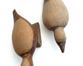 Vintage HandCarved Wooden Duck Decoys Pair