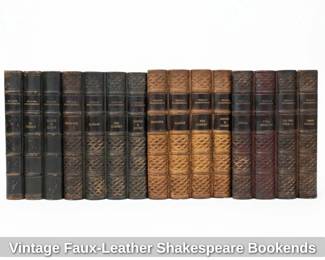 Vintage FauxLeather Shakespeare Bookends