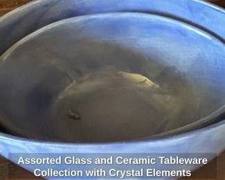 Assorted Glass and Ceramic Tableware Collection with Crystal Elements third image