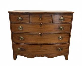 George III Mahogany Bow Front Chest of Drawers