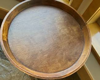 Vintage Round TrayTop Accent Table second image
