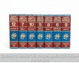 Grzimeks Animal Life Encyclopedia Volume Partial Set