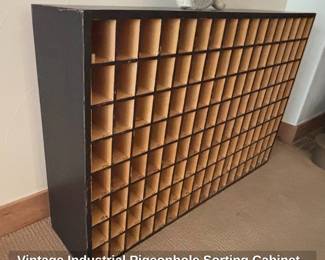 Vintage Industrial Pigeonhole Sorting Cabinet Compartments Large second image