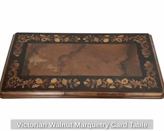 Victorian Walnut Marquetry Card Table second image