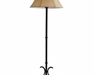 Vintage French Wrought Iron Floor Lamp with Bell Shade