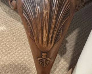 Chippendale Style Mahogany Kneehole Desk with Ball and Claw Feet third image