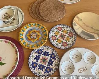 Assorted Decorative Ceramics and Tableware Collection with Judaica