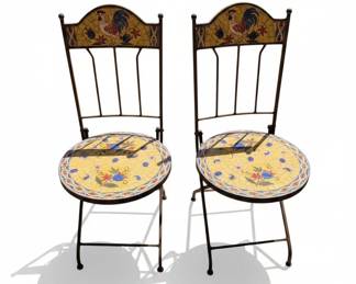 Mosaic Rooster Bistro Chairs Set of
