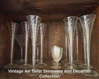 Vintage Air Twist Stemware and Decanter Collection