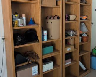 Modular Oak Veneer Bookcase Units