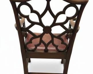 Chippendale Style Carved Mahogany Armchair with Eagle Head Arms fifth image