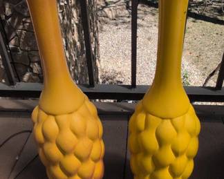 Sicilian Ceramic Pine Cone Vases Pair