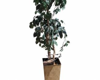 DR.Planzen FT Artificial Ficus Tree with Textured Metal Planter