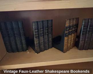Vintage FauxLeather Shakespeare Bookends second image