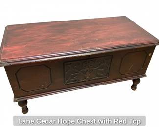 Lane Cedar Hope Chest with Red Top