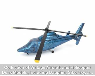 Collection of Vintage Aircraft and Helicopter Desk Models, including Dauphin, Sikorsky, and Concorde second image