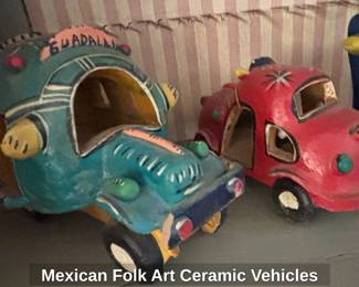 Mexican Folk Art Ceramic Vehicles