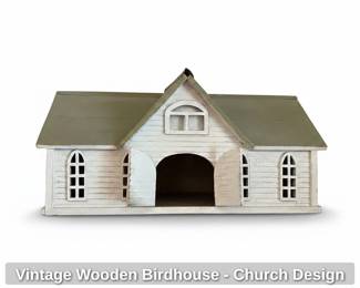 Vintage Wooden Birdhouse Church Design