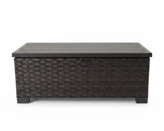 Suncast Gallon Resin Wicker Outdoor Storage Deck Box