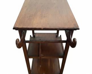 Vintage Mahogany Tiered Side Table with Fretwork third image