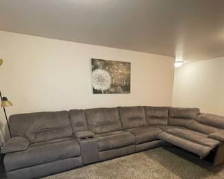 Recliner couch with three recliners
