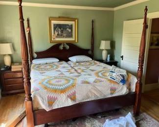 King Size Mahogany Canopy Four Poster Bed