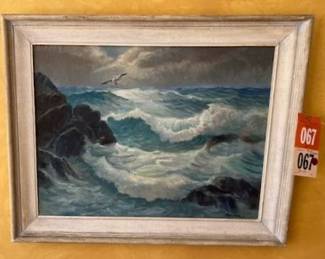 Oil On Board Robert Packer - Ocean Scene