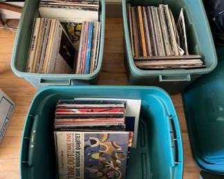 3 Totes of Albums 33s 1950s/60s Era Rock