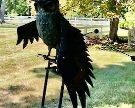 Flying Owl Garden Sculpture