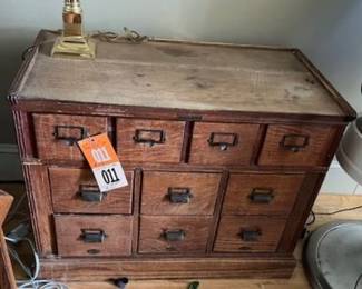 Ten Drawer Oak Filing Cabinet
