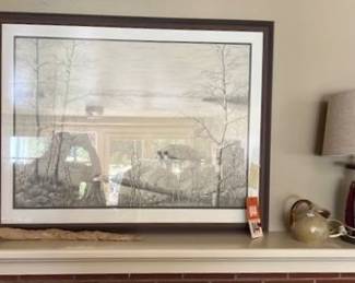 Pencil Drawing of Ducks Signed Robert Doucette