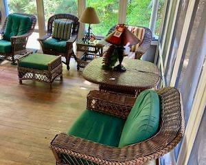 Round Parlor Table, Ottomans, End Tables