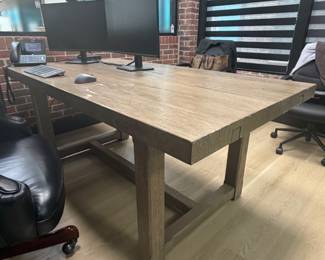 ITEM 2: RH CAYDEN CAMPAIGN RECTANGULAR EXTENSION DINING TABLE $1,350