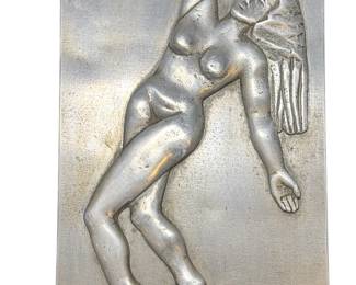 Art Deco Metal Relief of Dancer Art Plaque