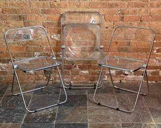 Three GIANCARLO PIRETTI (Italian, 1940-2026) Castelli "Plia" Lucite Chairs