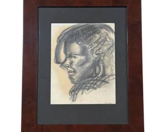 DONALD STUART THRALL (American, 1918-2000) Graphite Portrait
