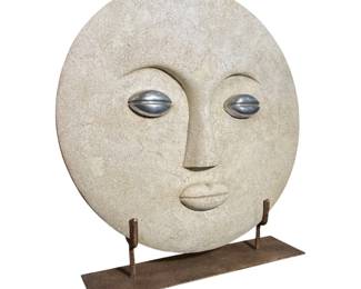 Post Modern Moon Face Sculpture