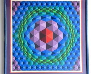 VICTOR VASARELY (French-Hungarian, 1906-1997) Op Art "Tectie" Serigraph