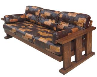 Mid Century Patchwork Arts & Crafts Sofa