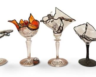 Artisan Mosaic Wine Glasses, Sculptures