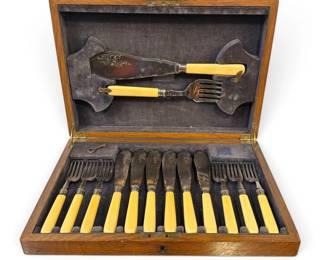 Victorian 19th C. ALPHA ROBINSON & CO. Celluloid Flatware