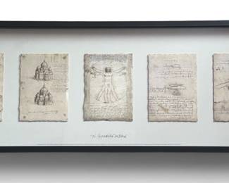 Vintage IKEA Leonardo Da Vinci Framed Drawings