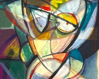 JANET O'NEAL (American, 20th C.) "Midnight Madness" Mixed Media Painting