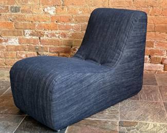 MILO BAUGHMAN For THAYER COGGIN DIminutive Lounge Chair in Denim