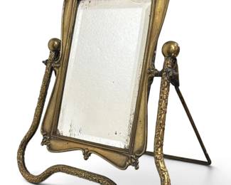 Brass Art Nouveau Vanity Mirror
