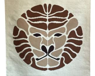 Mid Century Lions Face Tapestry, EDWARD BOWLES