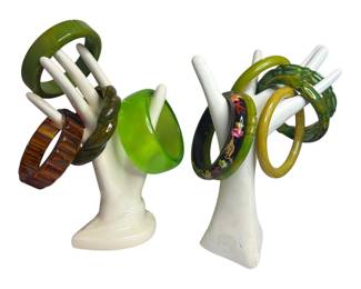 Collection of Bakelite & Lucite Bangle Bracelets