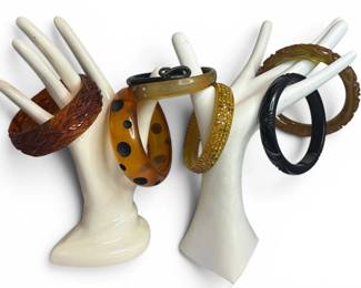 Collection of Bakelite & Celluloid Bangle Bracelets