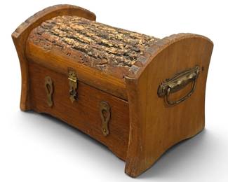 Folk Art Live Edge Treasure Chest Vanity Box